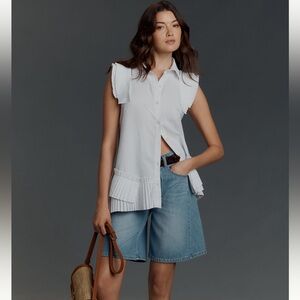 Anthropologie NWT Pleated Sleeveless Blouse